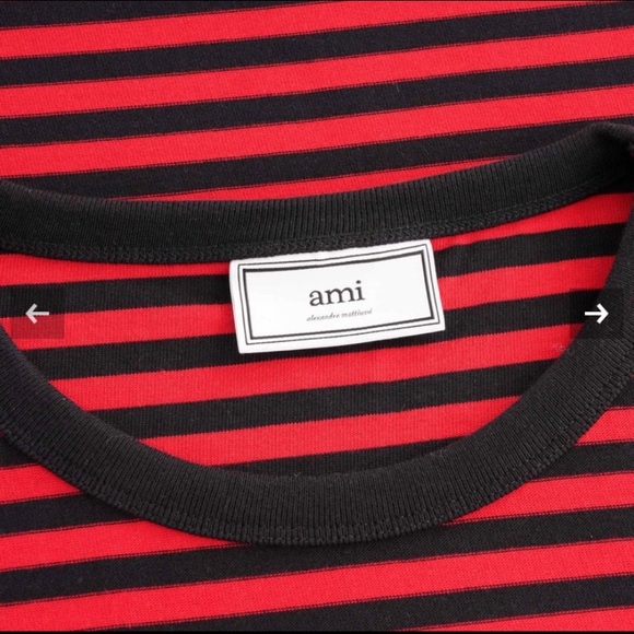 Marinere long sleeve  stripe Tee- red/black - Picture 2 of 2